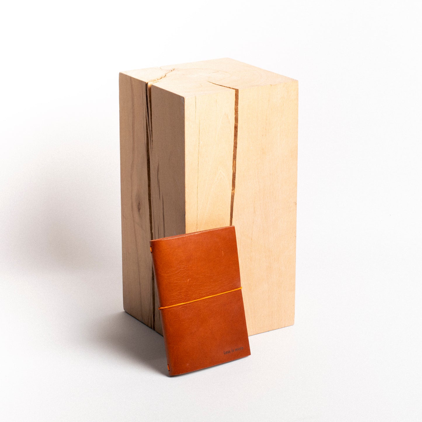 "Less is More" Pocket Size Leather Journal | Chestnut Color beamalevich architecture gift design gift art gift