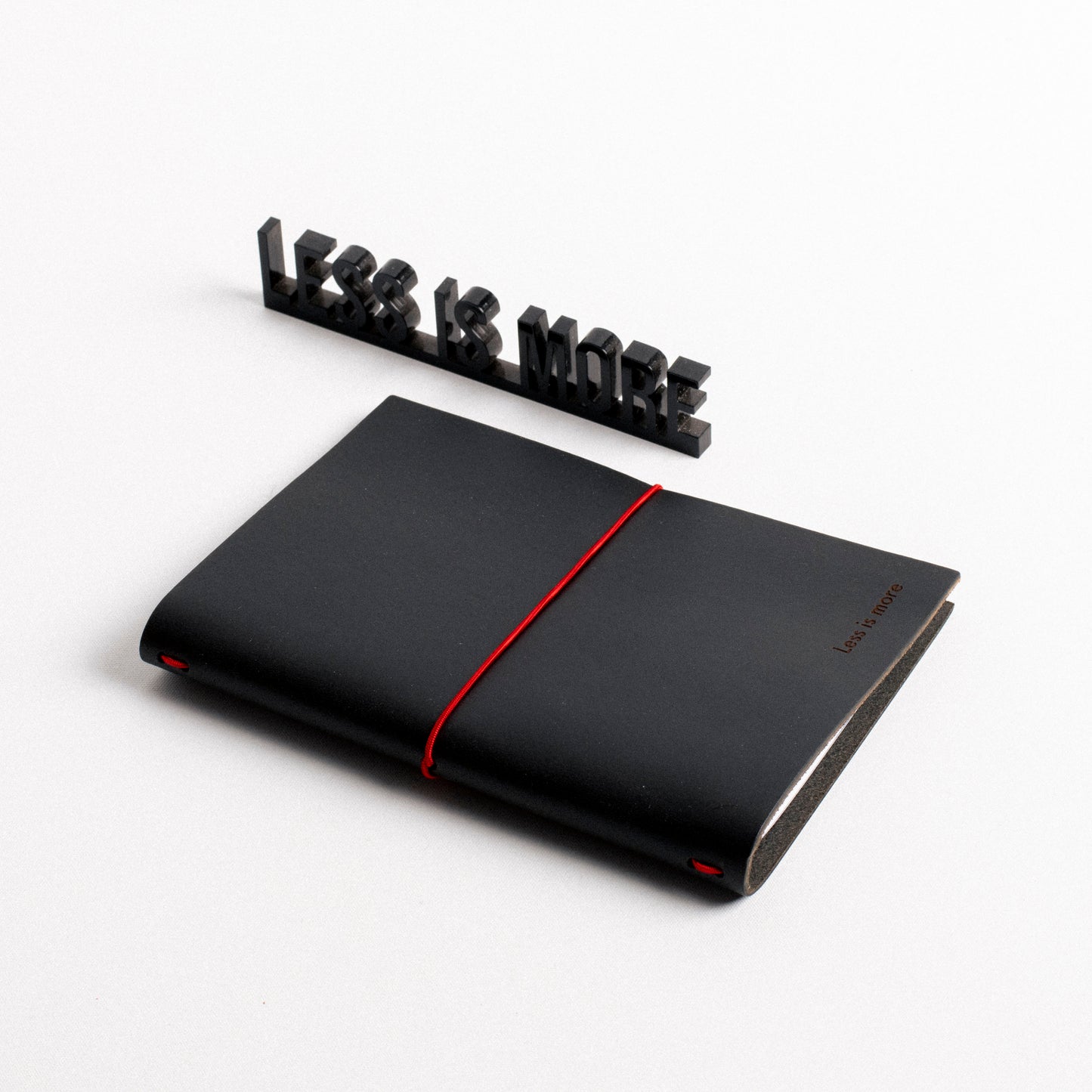 "Less is More" A6 Leather Journal | Black beamalevich architecture gift design gift art gift