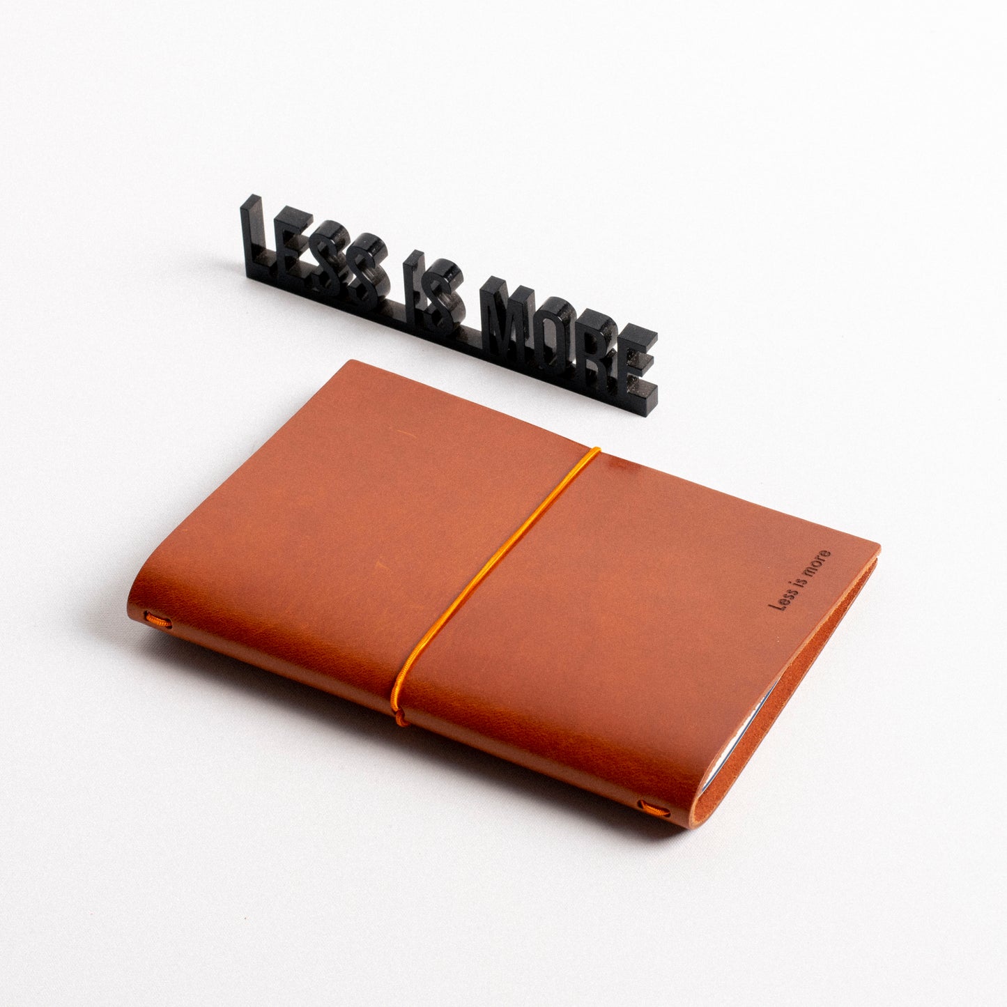 "Less is More" Pocket Size Leather Journal | Chestnut Color beamalevich architecture gift design gift art gift