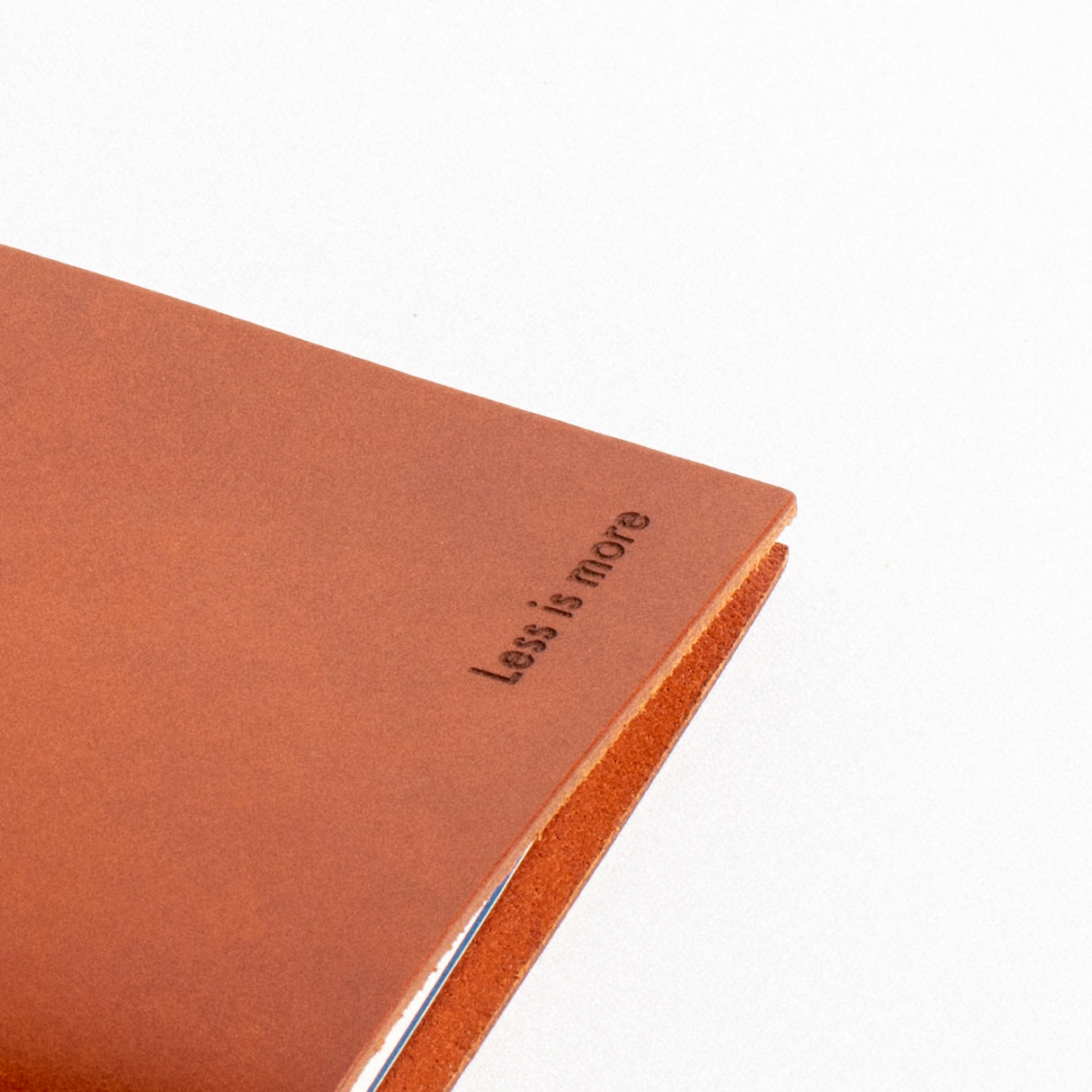 "Less is More" Pocket Size Leather Journal | Chestnut Color beamalevich architecture gift design gift art gift