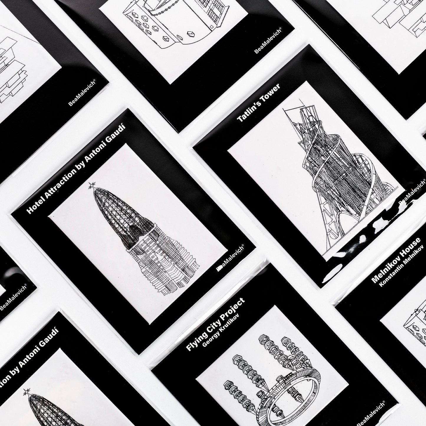 Avantgarde Architecture Buildings Magnets beamalevich architecture gift design gift art gift