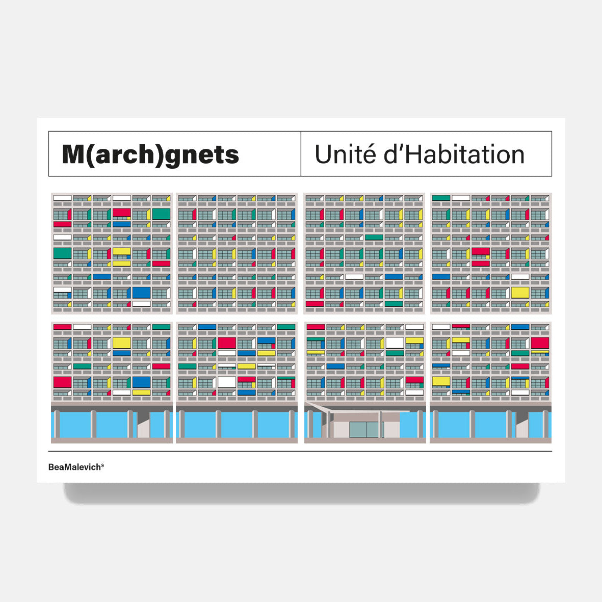 Unité d'Habitation Façade Mini Magnets beamalevich architecture gift design gift art gift