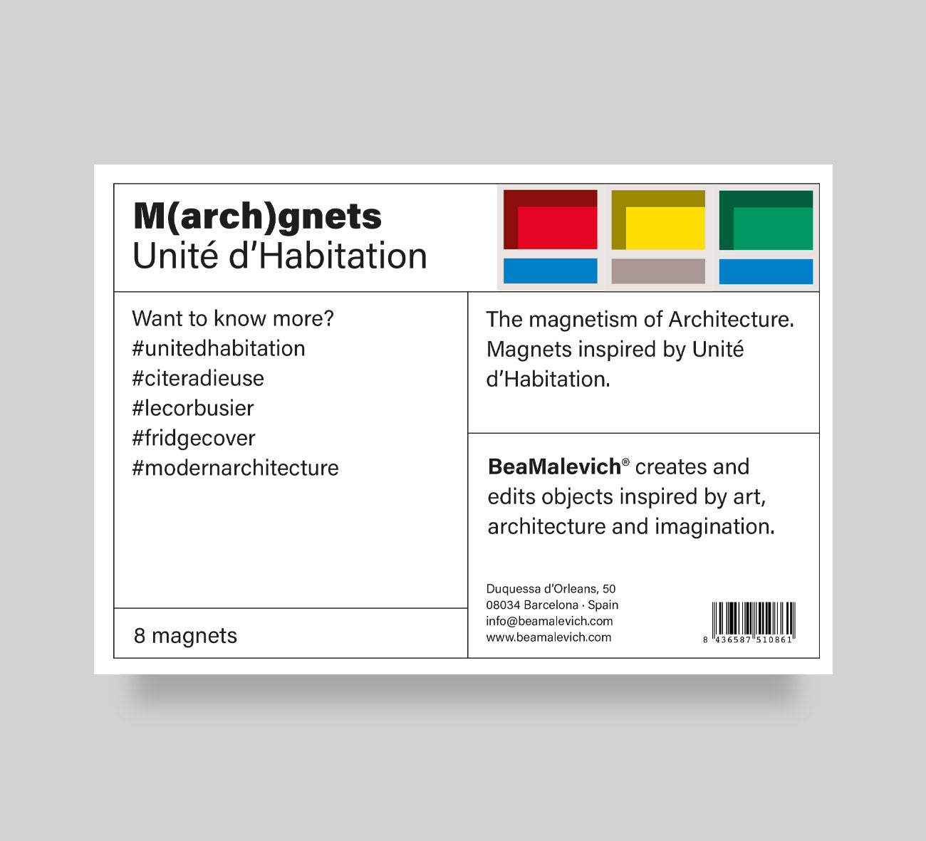 Unité d'Habitation Façade Big Magnets beamalevich architecture gift design gift art gift