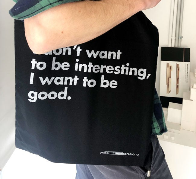 Mies Barcelona | I want to be good Tote Bag beamalevich architecture gift design gift art gift