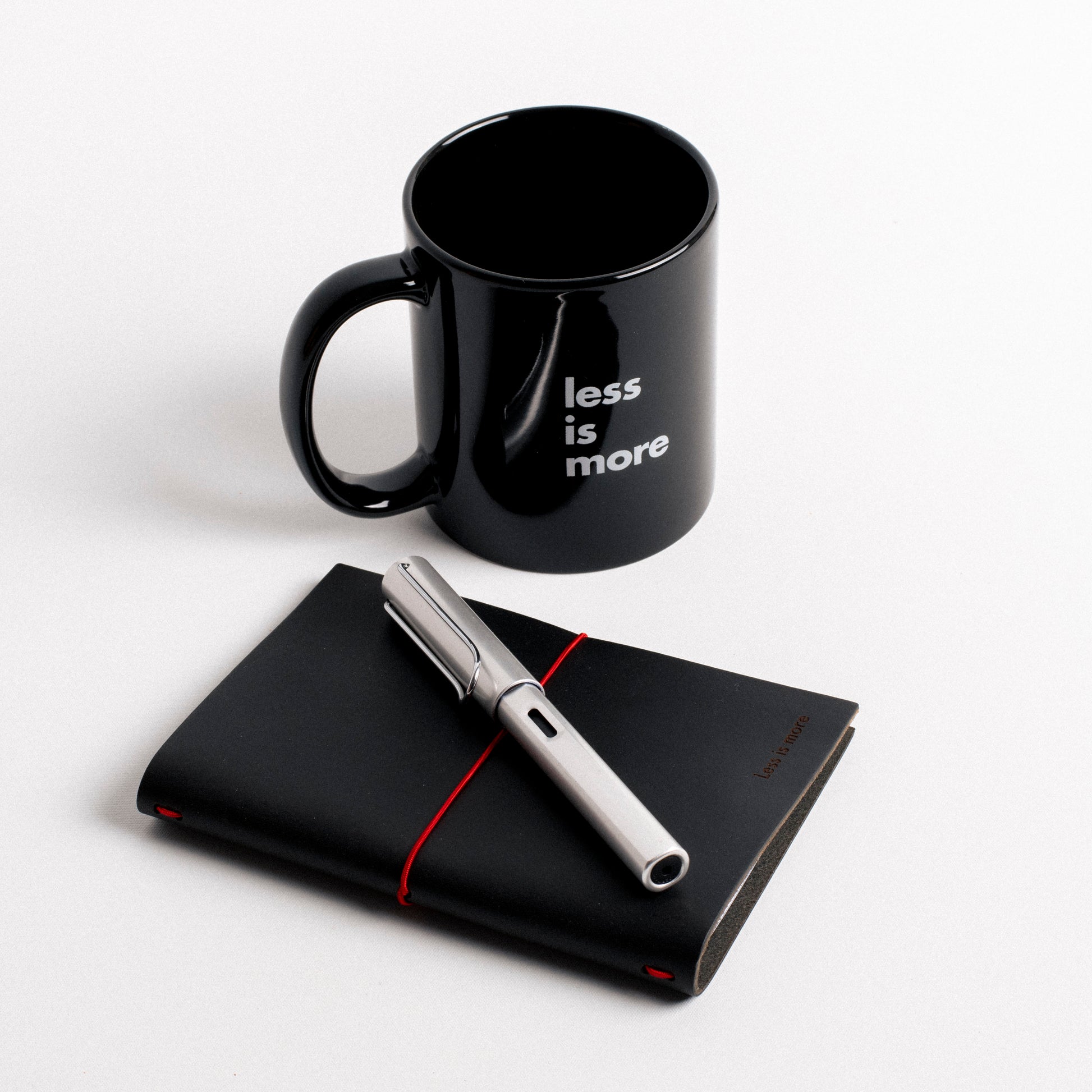 "Less is More" A6 Leather Journal | Black beamalevich architecture gift design gift art gift