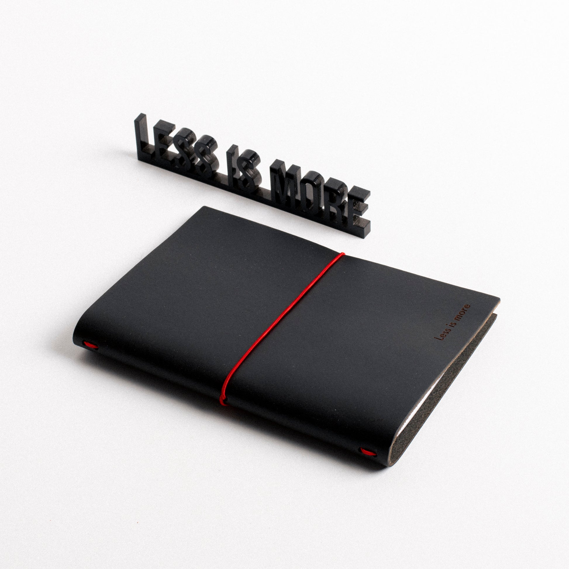 "Less is More" A6 Leather Journal | Black beamalevich architecture gift design gift art gift