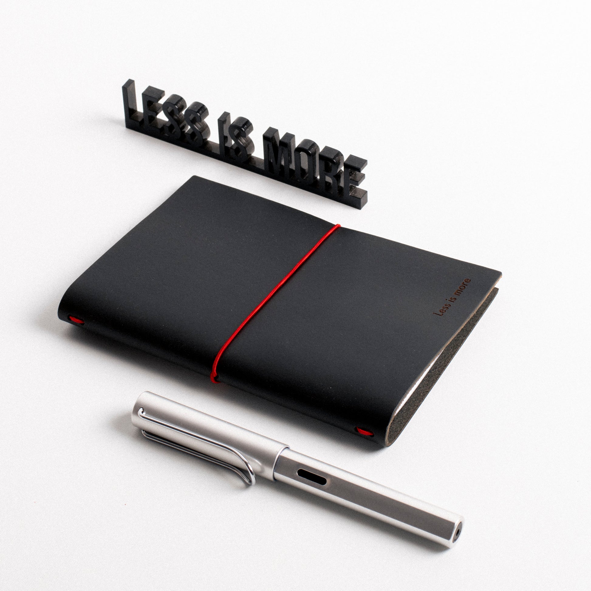 "Less is More" A6 Leather Journal | Black beamalevich architecture gift design gift art gift