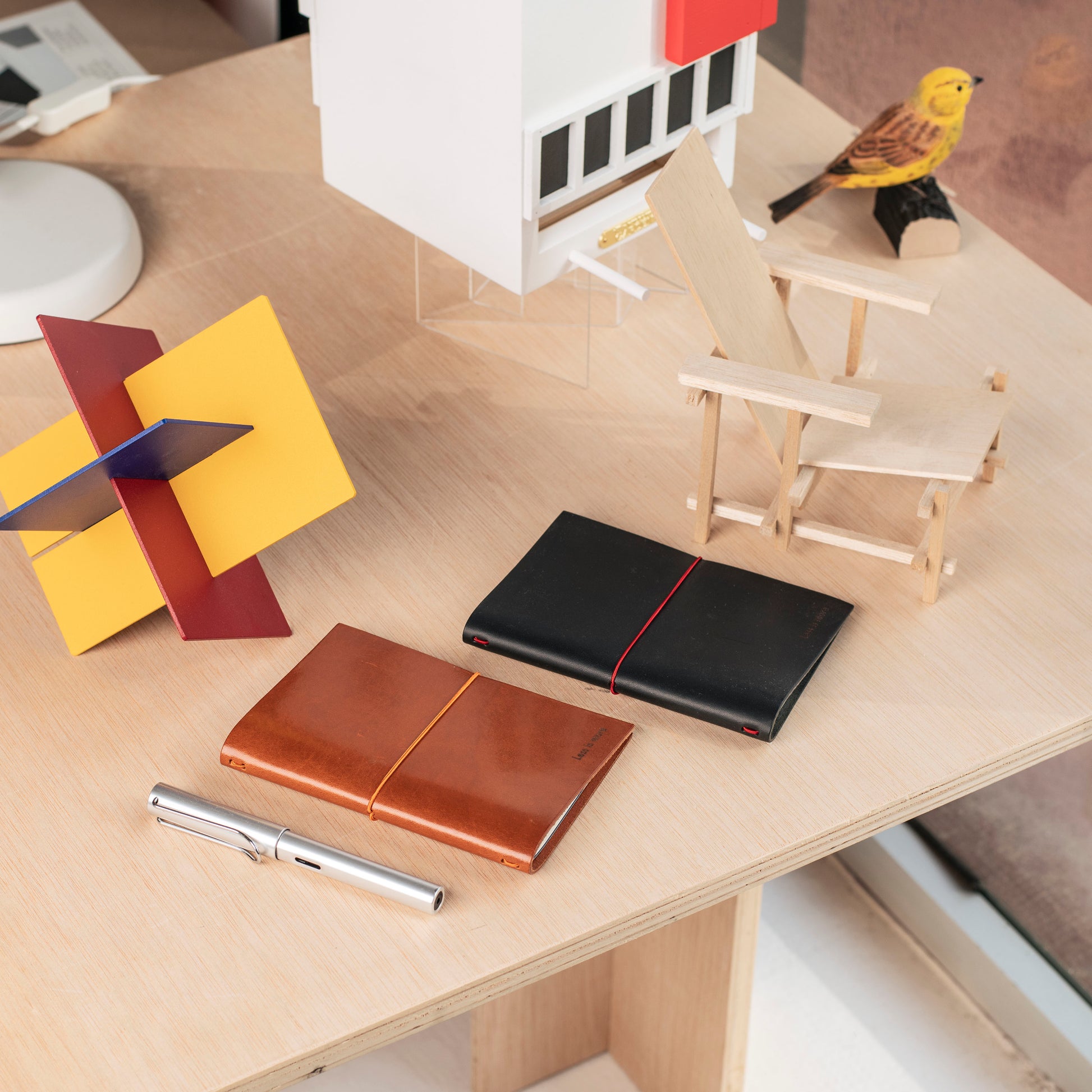 "Less is More" A6 Leather Journal | Black beamalevich architecture gift design gift art gift