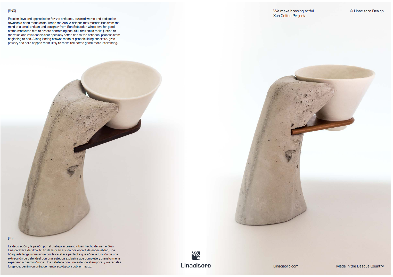 Xun Brutalist Coffee Dripper (copper)  beamalevich architecture gift design gift art gift