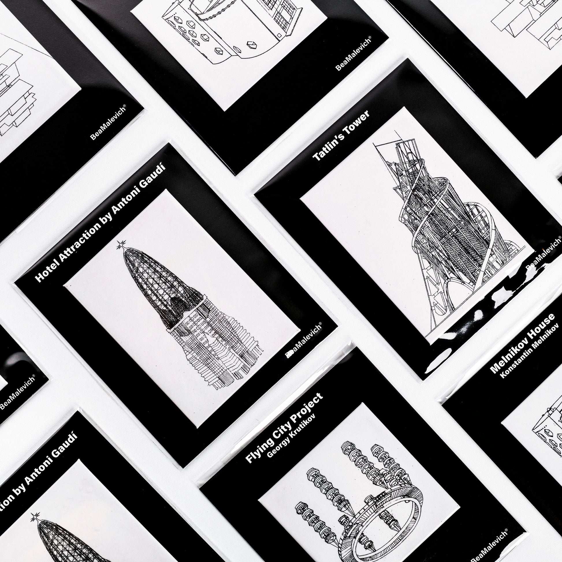 Avantgarde Architecture Buildings Magnets beamalevich architecture gift design gift art gift