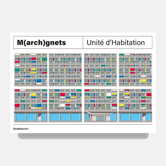 Unité d'Habitation Façade Mini Magnets  beamalevich architecture gift design gift art gift