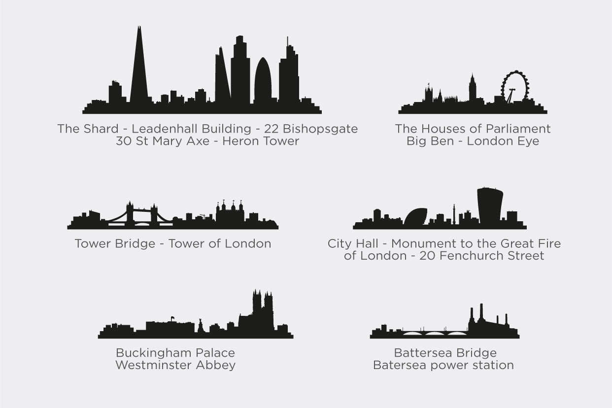 Shapes of London silhouette  beamalevich architecture gift design gift art gift
