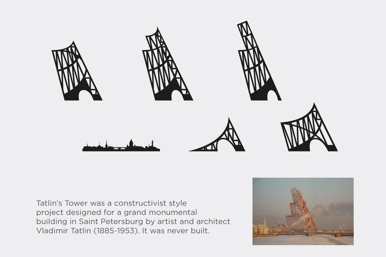 Shapes of Tatlin Tower  beamalevich architecture gift design gift art gift